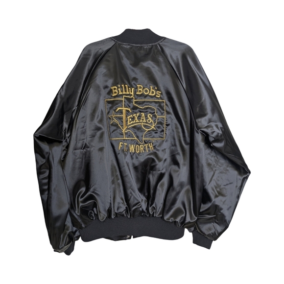 Billy Bob's Texas Ft. Worth Deadstock XL Womens Satin Embroidered Bomber Jacket - Picture 2 of 13